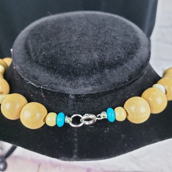 Boho Nut Seed Turquoise Long Layering Necklace - Picture 4 of 4